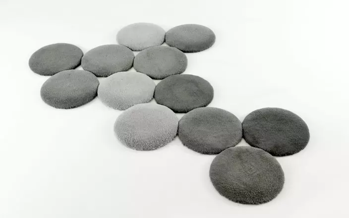 Grey Grappe Carpet  - Ronan & Erwan Bouroullec - Coffee table - Galerie kreo