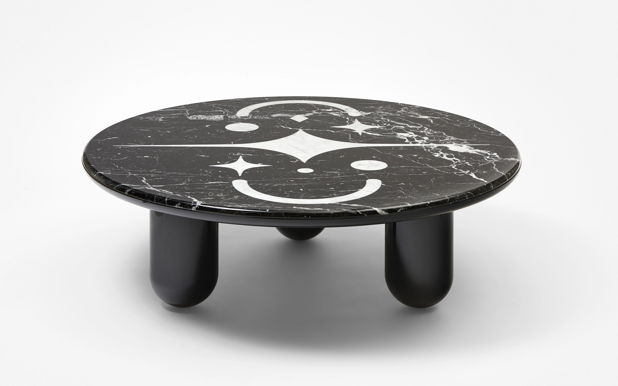Hymy Round coffee table - Black & White - Jaime Hayon - Mirror - Galerie kreo