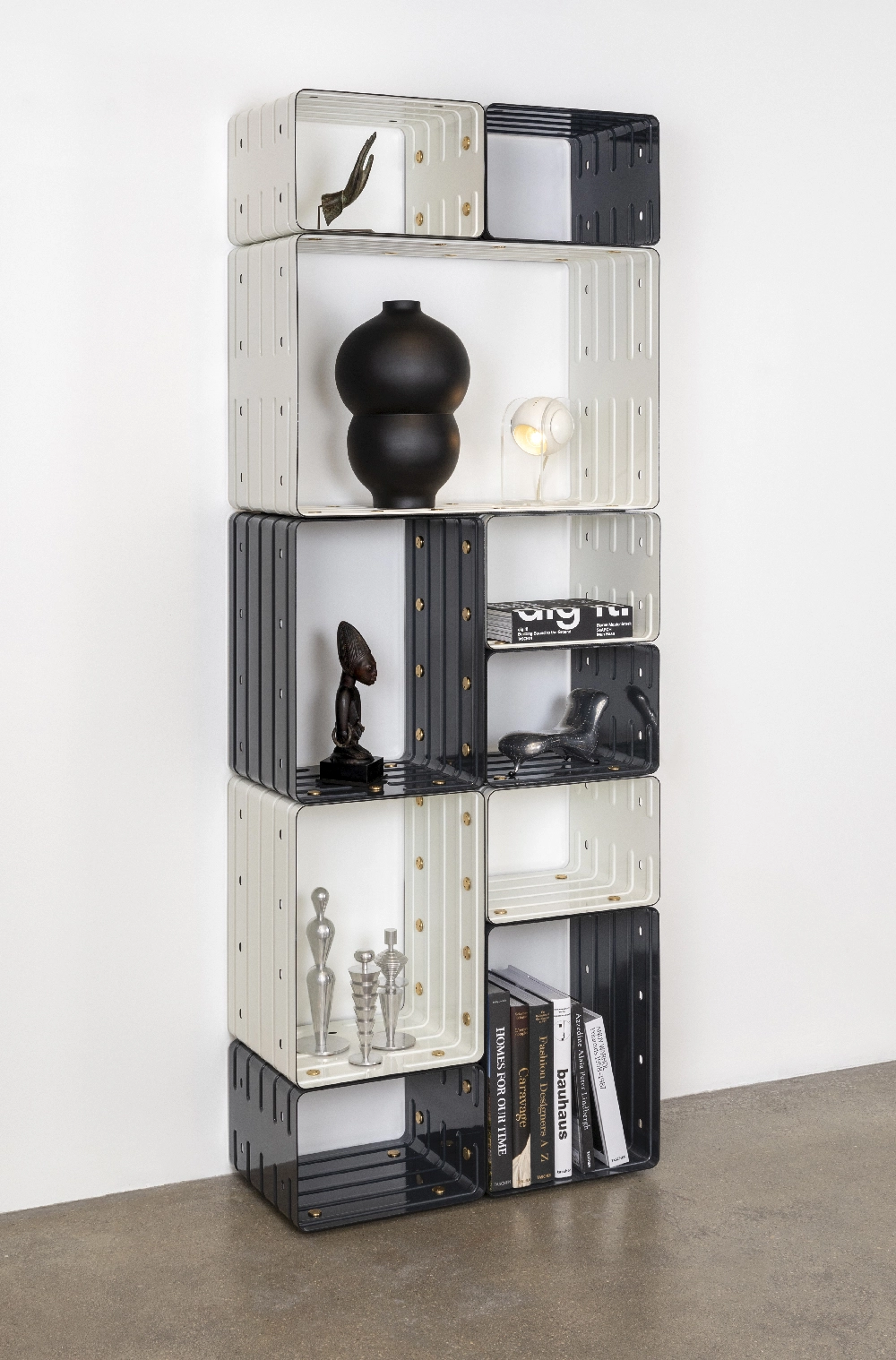 marc newson designs quobus, an enameled steel bookshelf for galerie kreo