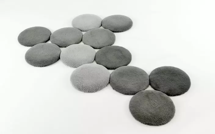 Grey Grappe Carpet  - Ronan and Erwan Bouroullec - Volumes.