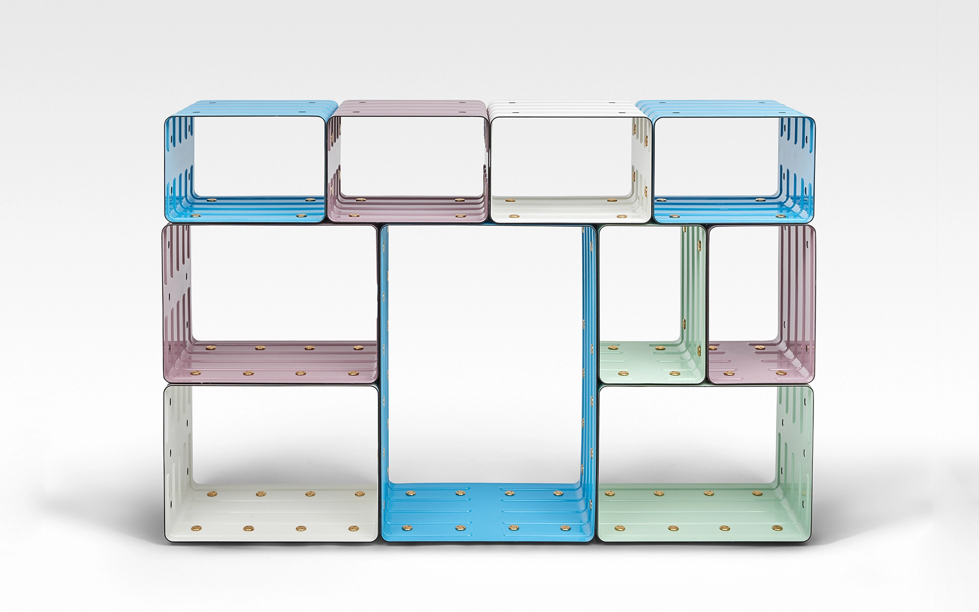 Quobus 1,3,6 multicolored - Marc Newson - bookshelf storage- Galerie kreo