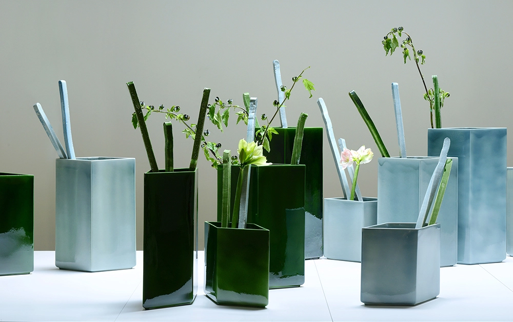 Vase Losange 38 green - Ronan & Erwan Bouroullec - Vase - Galerie kreo