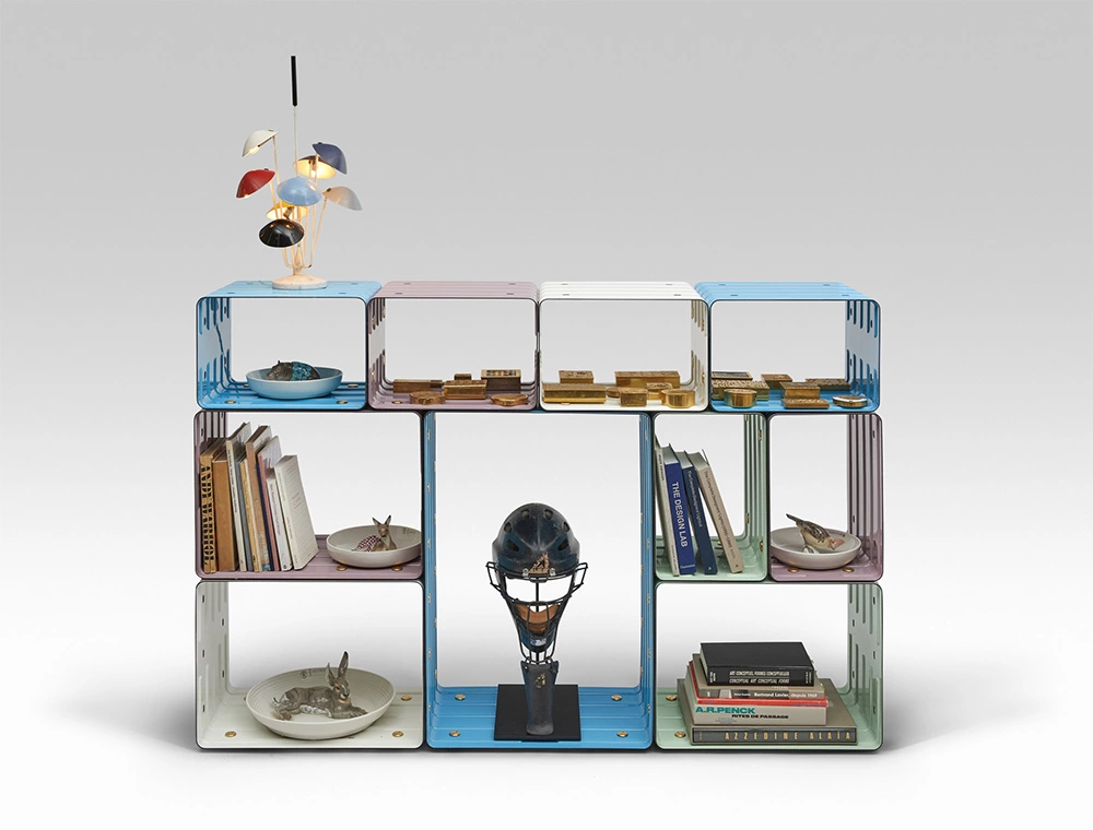 marc newson designs quobus, an enameled steel bookshelf for galerie kreo