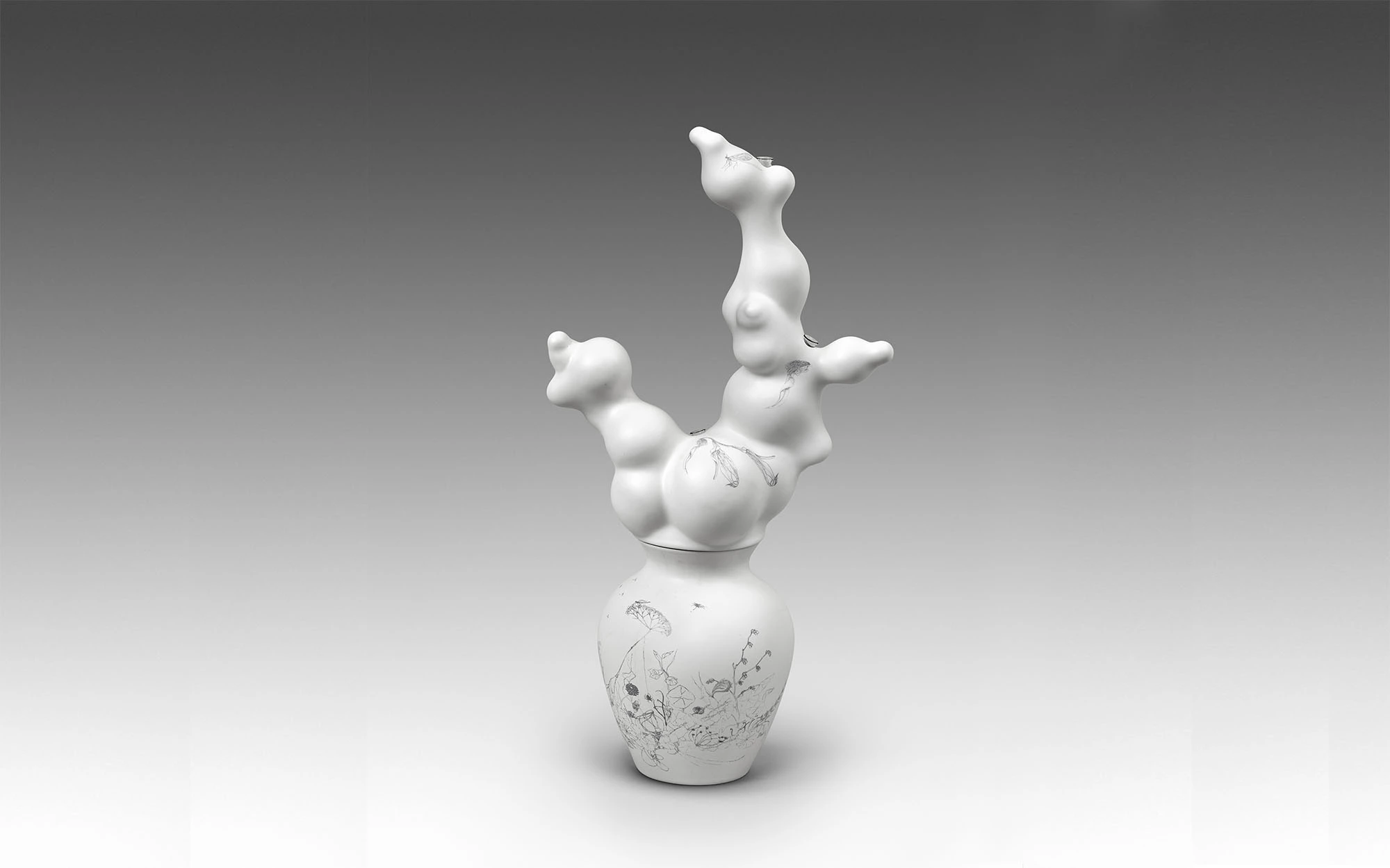 Blossom Vases (White damask - opened) - Studio Wieki Somers - Vase - Galerie kreo