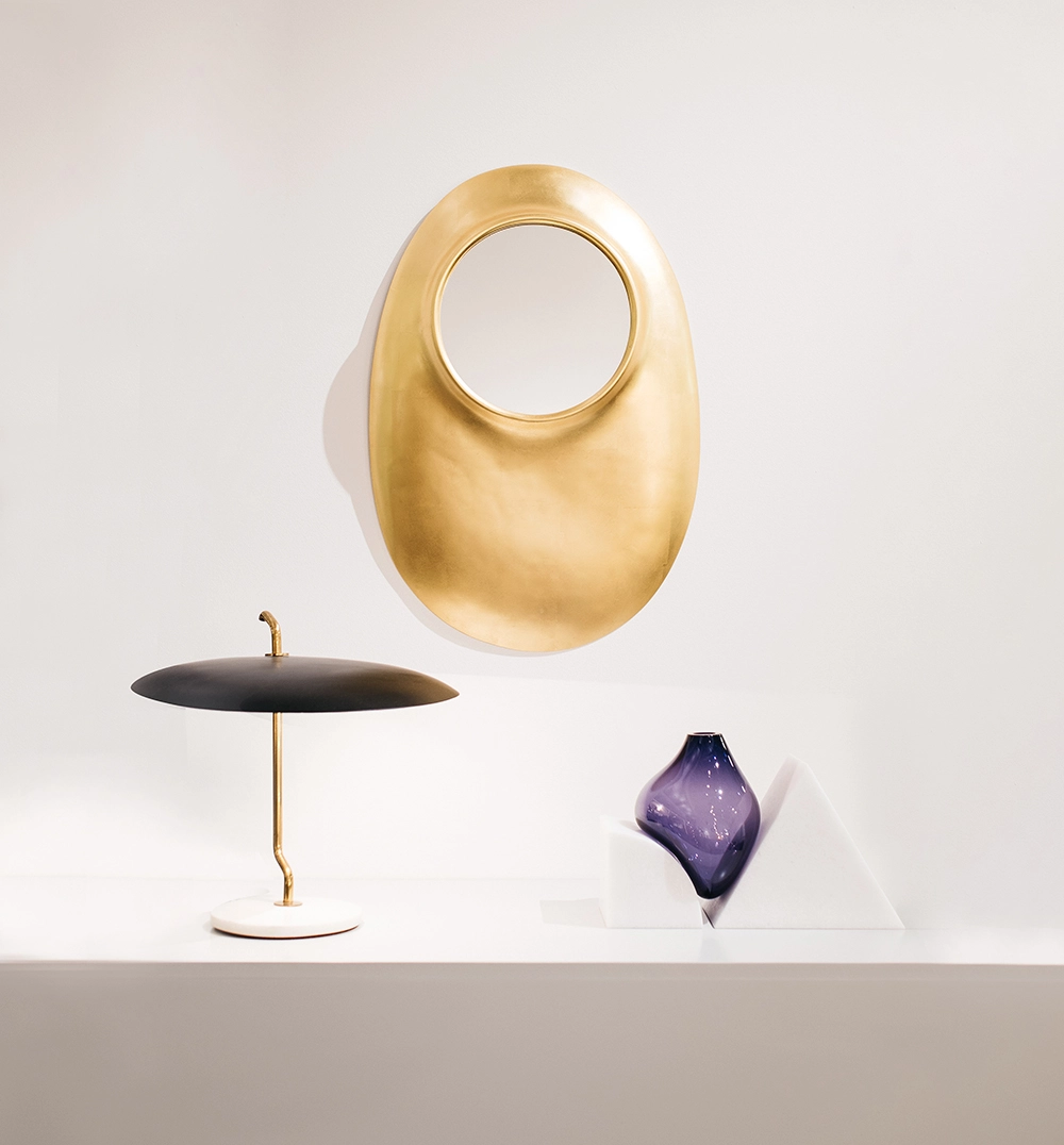 Yellow Gold Cratère Mirror - Elizabeth & Mattia Garouste & Bonetti - Mirror - Galerie kreo