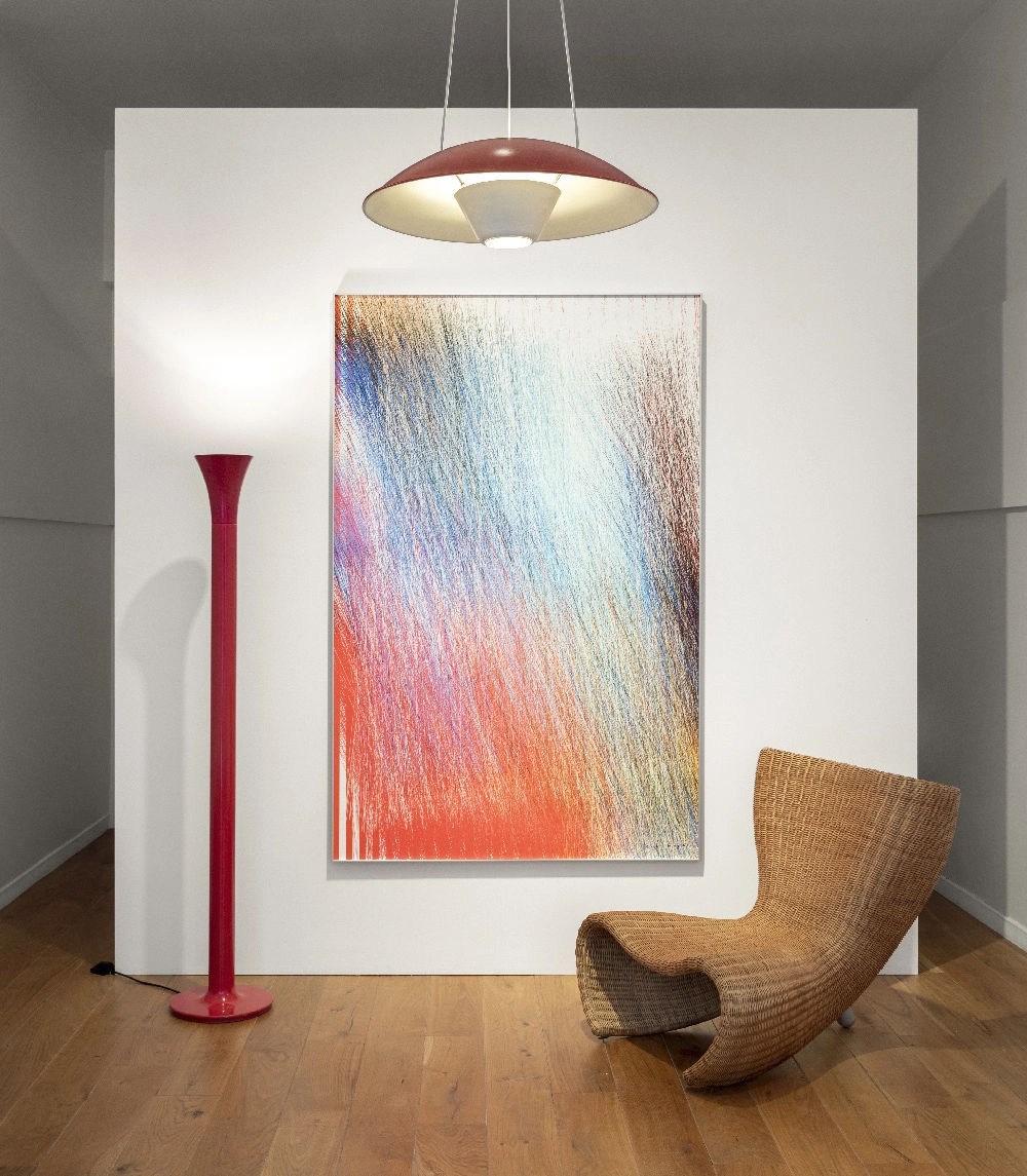 M4 (red and white) - Michel Mortier  - Pendant light - Galerie kreo